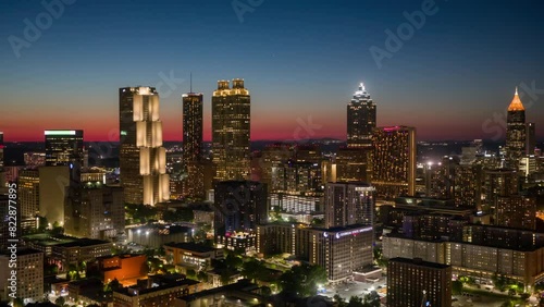 Aerial View of Atlanta at Sunset