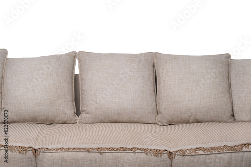 Sofa with pillows isolated Background