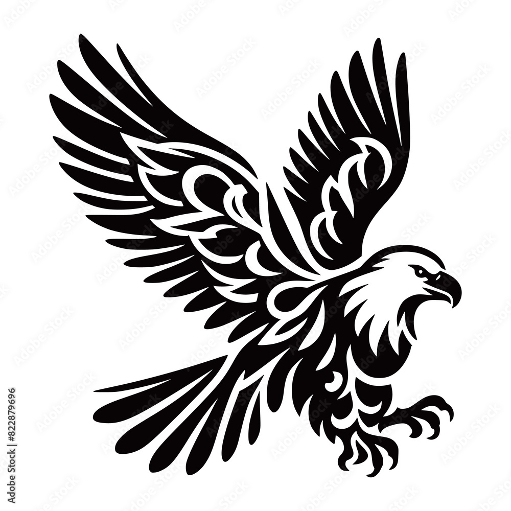 A Majestic Black and White Eagle Soaring with Outstretched Wings: A Symbol of Freedom and Power
A Majestic Black and White Eagle Soaring with Outstretched Wings: A Symbol of Freedom and Power