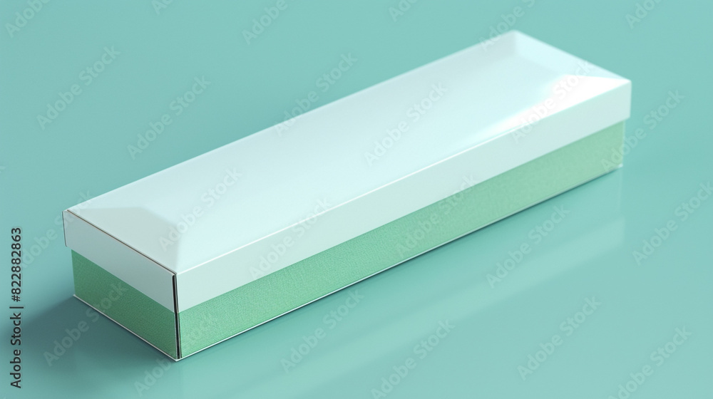 Refreshing and soothing mint green blank box topped with a white lid. Refreshing and soothing mint green blank box topped with a white lid.