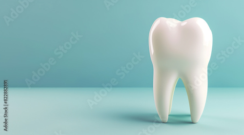 The tooth white on simple background for dental or medical concept