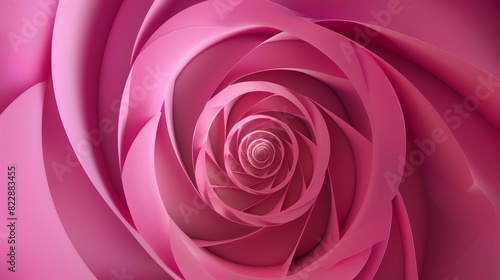 An abstract background featuring a golden ratio spiral in shades of pink