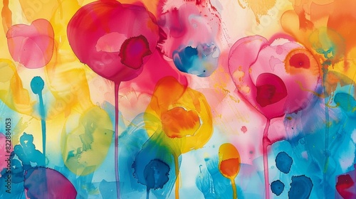 Wallpaper Mural A collection of vibrant watercolor paintings depicting uplifting phrases and affirmations. Torontodigital.ca