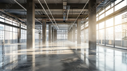 empty office space under construction of a interior view