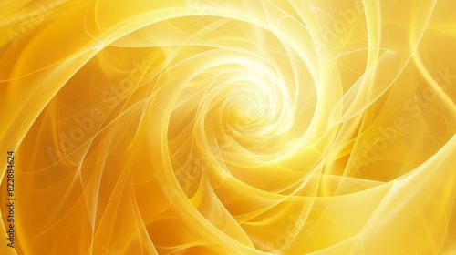 An abstract background featuring a golden ratio spiral in shades of sunshine yellow