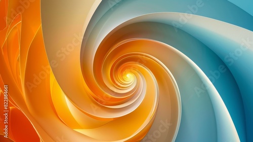 An abstract background featuring a golden ratio spiral in shades of Pantone s color