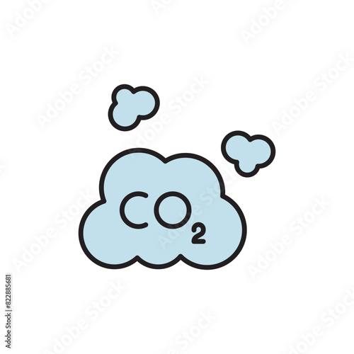 CO2 icon design with white background stock illustration