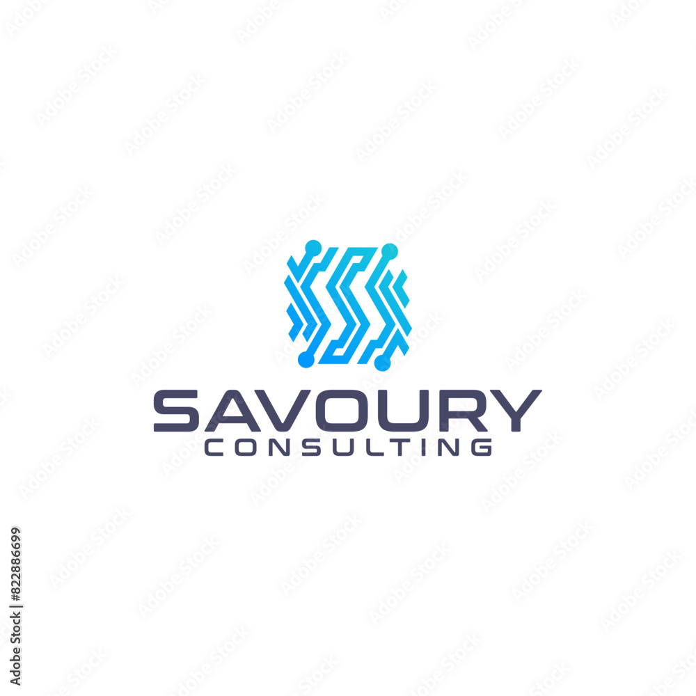 Letter S technology logo vector design Letter S technology logo vector design