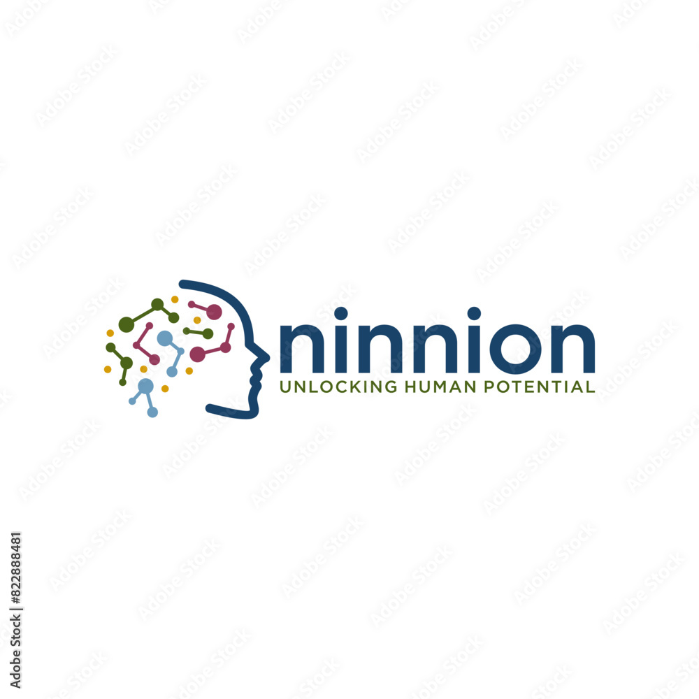 Brainstorming technology logo vector illustration