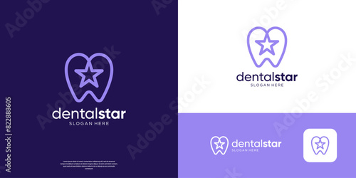Dental clinic logo design template.