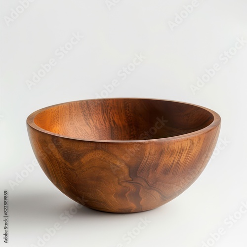 wooden bowl isolated on a white background