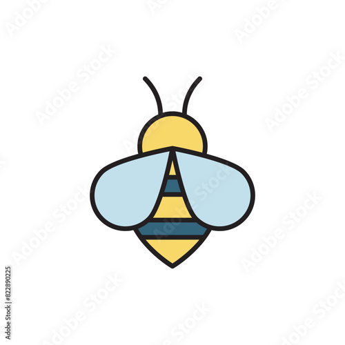 Bees icon design with white background stock illustration