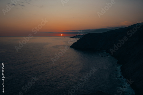 dramatic sunset beach