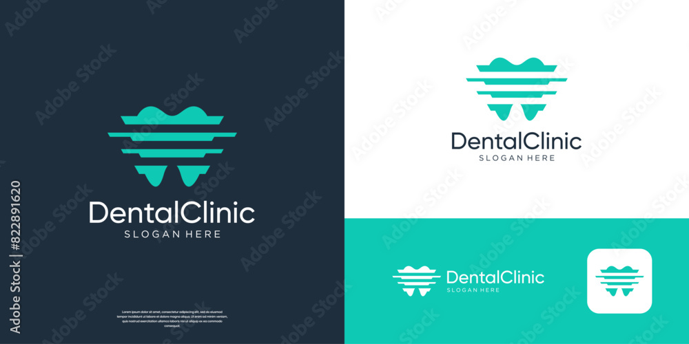 Abstract dental care logo design inspiration. Abstract dental care logo design inspiration.
