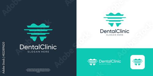 Abstract dental care logo design inspiration.