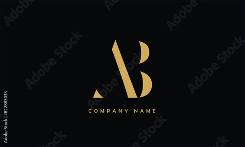 AB, BA, A, B Abstract Letters Logo Monogram