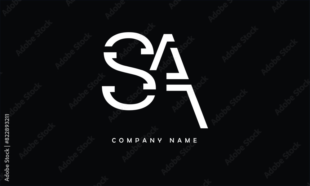 SA AS, S, A Abstract Letters Logo Monogram SA AS, S, A Abstract Letters Logo Monogram