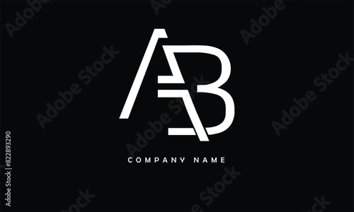 AB, BA, A, B Abstract Letters Logo Monogram