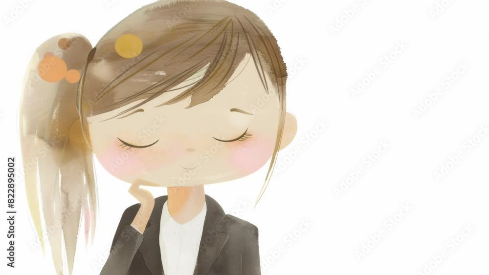 hand drawn cartoon anime girl animation in business suit. anime animations. Animations hand drawn cartoon anime girl animation in business suit. anime animations. Animations