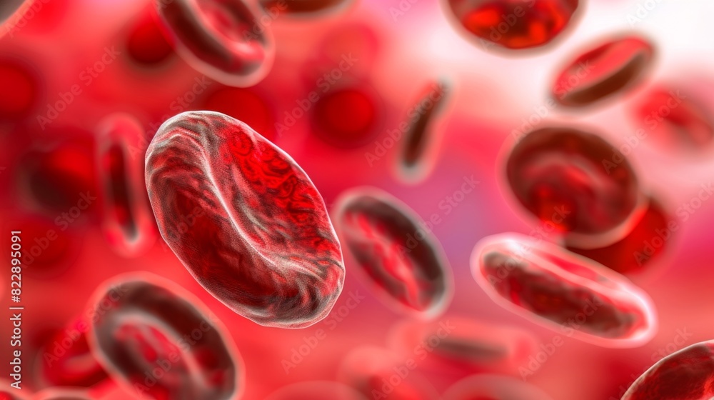 3D illustration of Red Blood Cells Background in Microscopic View 3D illustration of Red Blood Cells Background in Microscopic View