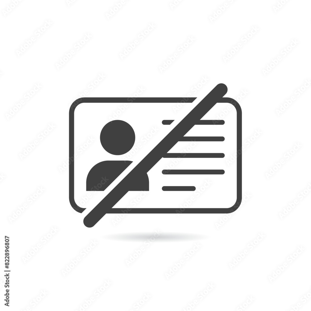 Vector Isolated No Identification Card Icon Vector Isolated No Identification Card Icon