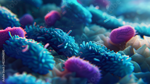 A 3D rendered of bacteria showing its cell wall photo