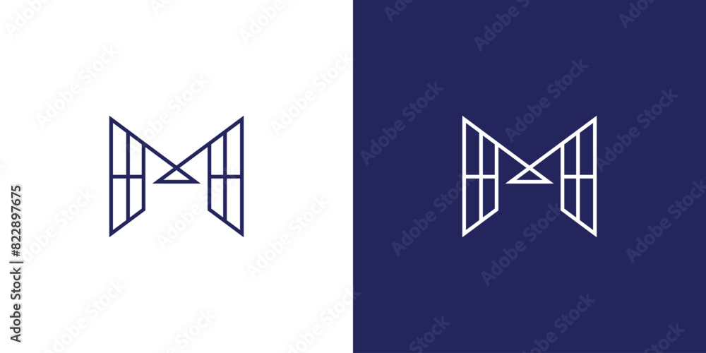 Unique and modern M window logo design.