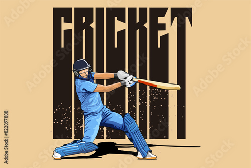 cricket athlete player illustration design vector