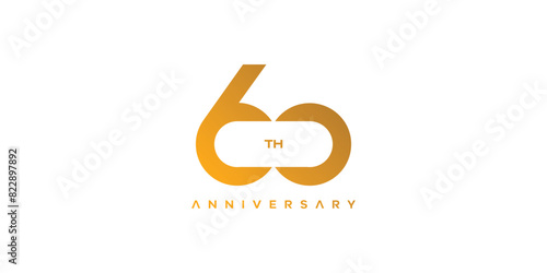 Modern and elegant number 60 logo design.