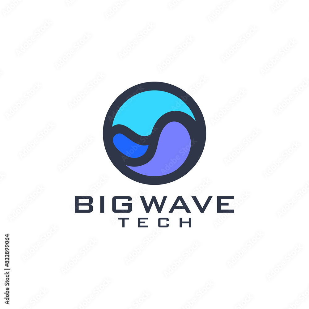 Abstract wave technology logo vector Abstract wave technology logo vector