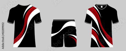 t-shirt sports design template, soccer jersey mockup for soccer club. uniform front and back appearance. vector