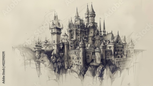 Fairy Tale Castle Sketch photo