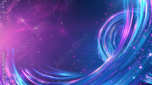 Abstract blue and purple dynamic background .Futuristic vivid neon swirl lines. Light effect.