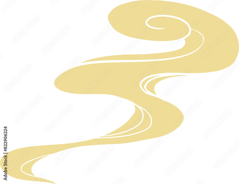 Chinese incense burner smoke illustration