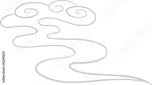 Chinese incense burner smoke illustration