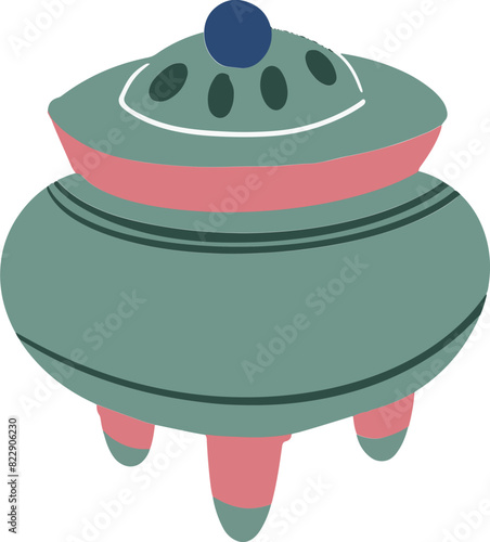 Chinese incense burner smoke illustration