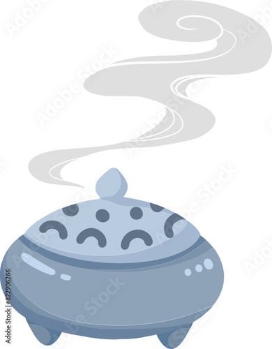 Chinese incense burner smoke illustration