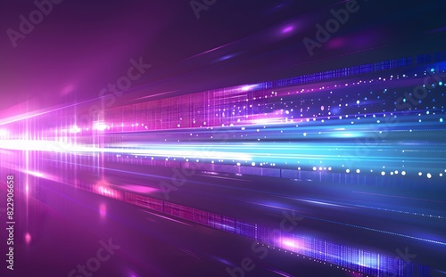 Abstract Purple and Blue Gradient Background with Light Streaks