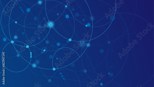 Vectors Global communication technology background design. Abstract geometric dots and lines connection circuit concept.