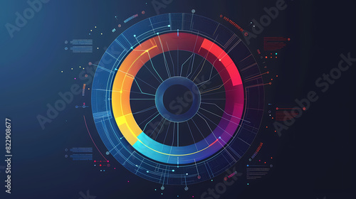 Circle chart design template for creating vector image