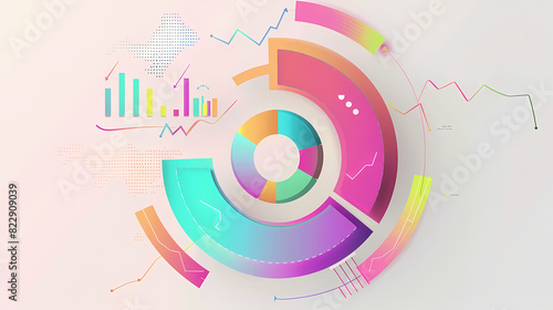 Circle chart design template for creating vector image