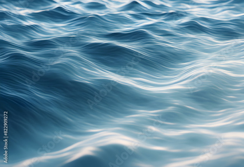 Close-up view of gentle ocean waves with sunlight reflecting off the water surface, creating a serene and calming effect.