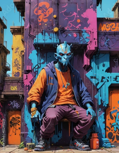 Enigmatic Urban Sorcerer  A Graffiti Art Tribute