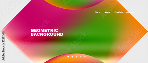 Colorful gradients with abstract geometric shapes. Vector Illustration For Wallpaper, Banner, Background, Card, Book Illustration, landing page