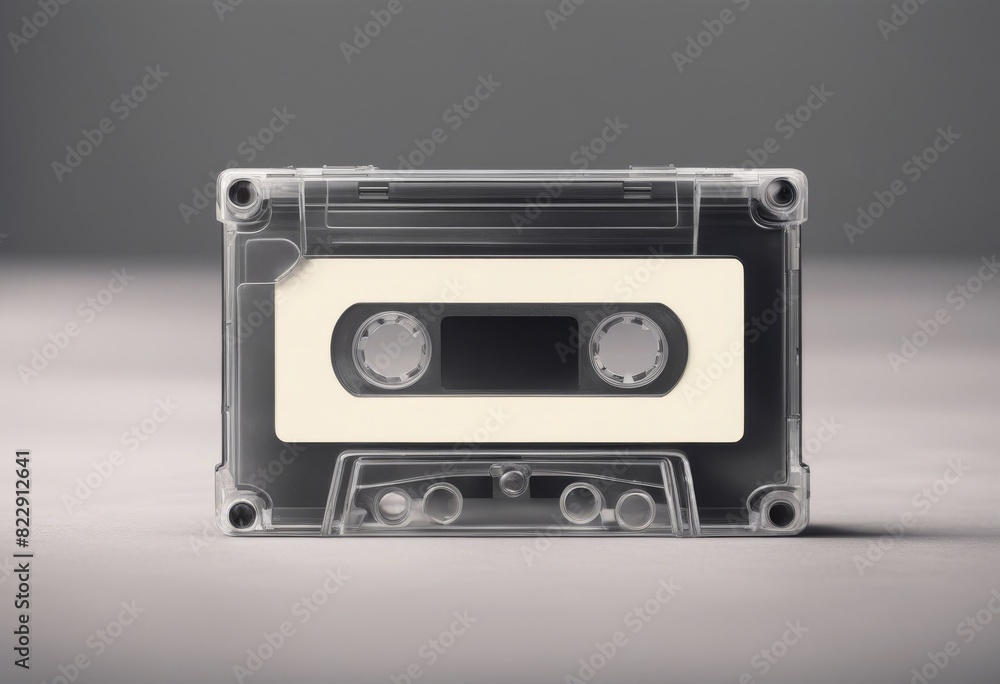 Obraz premium blank rendering cassette olated mockup background cover tape 3d 90s analog audio box case classic clear clipping compact copy datum design front hit holder isolated