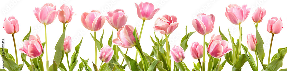 pink tulip bushes on a transparent background pink tulip bushes on a transparent background