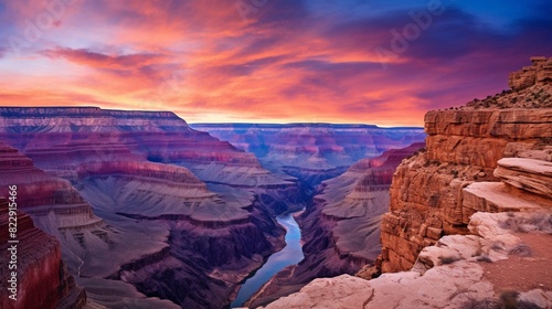 Breathtaking Sunset Over Grand Canyon: A Majestic Display of Nature’s Beauty. Generative AI