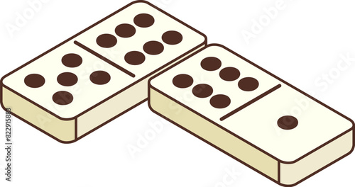 Retro groovy domino elements. Isolated vector vintage rectangular game tiles with two square ends, marked with dots or pips, traditionally crafted from animal bones or ivory, for play and divination