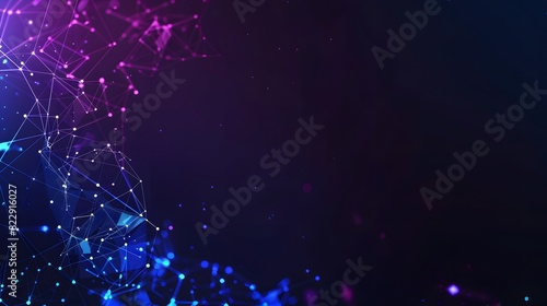 Abstract Technology Background with Glowing Blue and Purple Dots