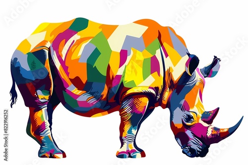 wpap pop art. illustration of a rhino